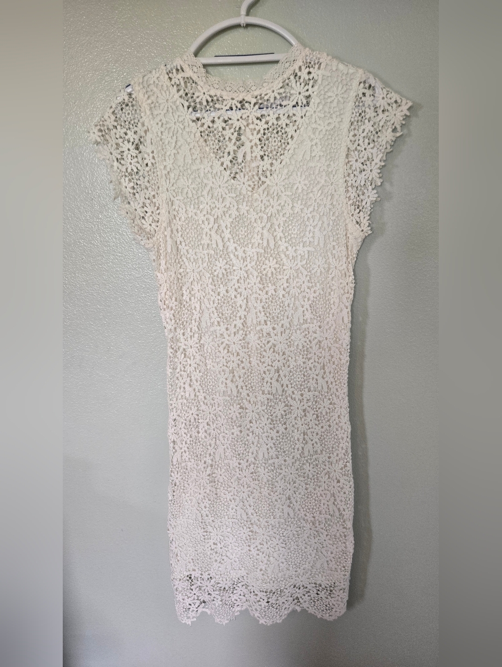 Velvet | White Lace Column Dress Size Small